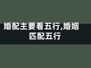 婚配主要看五行,婚姻匹配五行