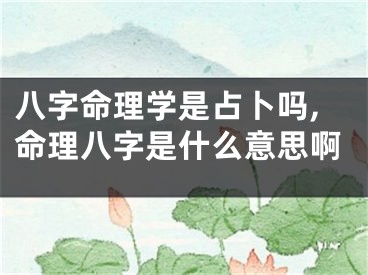 八字命理学是占卜吗,命理八字是什么意思啊