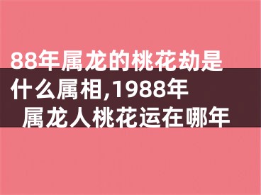 88年属龙的桃花劫是什么属相,1988年属龙人桃花运在哪年