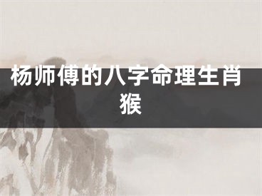 杨师傅的八字命理生肖猴