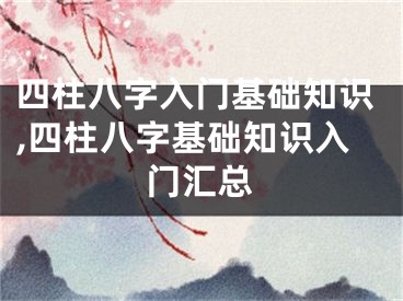 四柱八字入门基础知识,四柱八字基础知识入门汇总