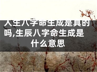 人生八字命生成是真的吗,生辰八字命生成是什么意思