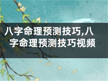 八字命理预测技巧,八字命理预测技巧视频