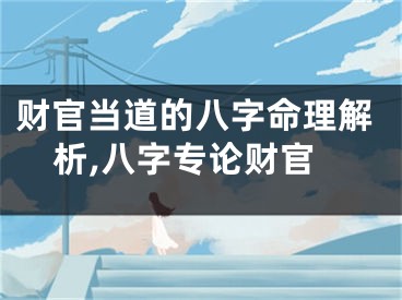 财官当道的八字命理解析,八字专论财官