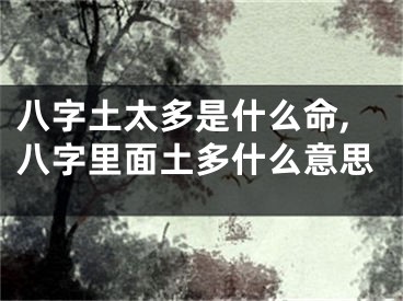 八字土太多是什么命,八字里面土多什么意思