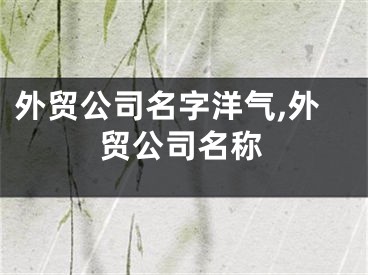 外贸公司名字洋气,外贸公司名称