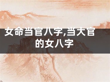 女命当官八字,当大官的女八字