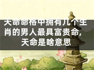 天命命格中拥有几个生肖的男人最具富贵命,天命是啥意思