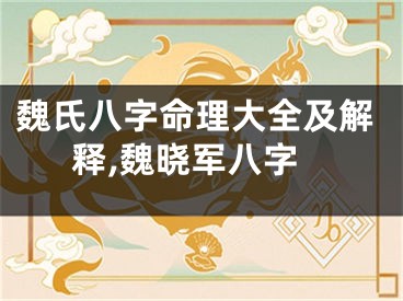 魏氏八字命理大全及解释,魏晓军八字