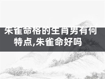 朱雀命格的生肖男有何特点,朱雀命好吗