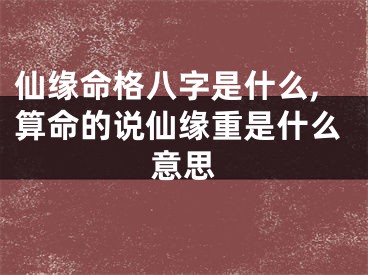 仙缘命格八字是什么,算命的说仙缘重是什么意思