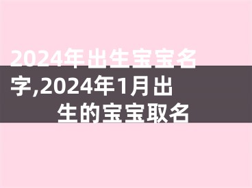 2024年出生宝宝名字,2024年1月出生的宝宝取名