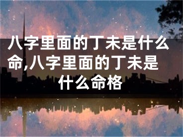 八字里面的丁未是什么命,八字里面的丁未是什么命格