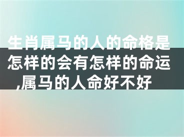 生肖属马的人的命格是怎样的会有怎样的命运,属马的人命好不好