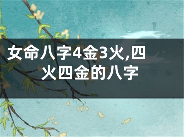 女命八字4金3火,四火四金的八字