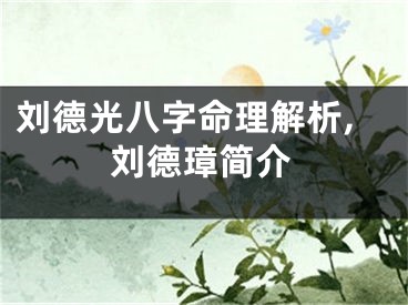 刘德光八字命理解析,刘德璋简介