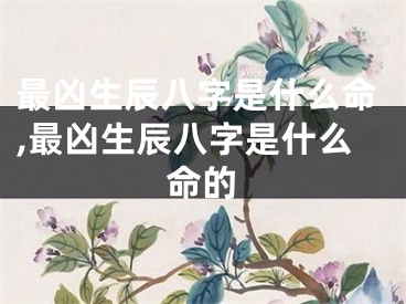 最凶生辰八字是什么命,最凶生辰八字是什么命的