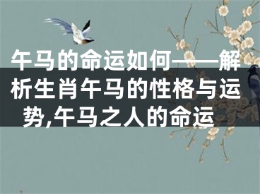午马的命运如何——解析生肖午马的性格与运势,午马之人的命运