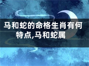 马和蛇的命格生肖有何特点,马和蛇属