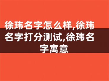 徐玮名字怎么样,徐玮名字打分测试,徐玮名字寓意