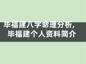 毕福建八字命理分析,毕福建个人资料简介