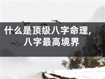 什么是顶级八字命理,八字最高境界