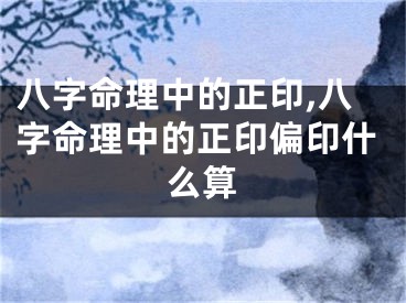 八字命理中的正印,八字命理中的正印偏印什么算