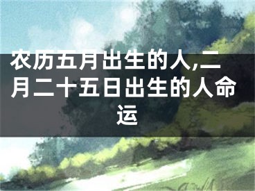 农历五月出生的人,二月二十五日出生的人命运