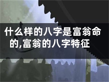 什么样的八字是富翁命的,富翁的八字特征