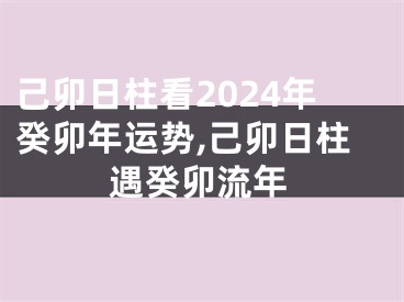 己卯日柱看2024年癸卯年运势,己卯日柱遇癸卯流年