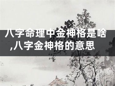 八字命理中金神格是啥,八字金神格的意思