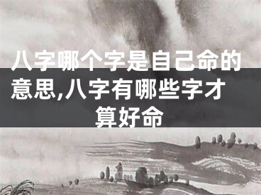 八字哪个字是自己命的意思,八字有哪些字才算好命