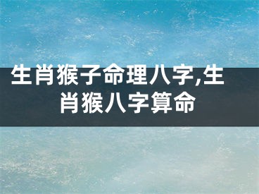 生肖猴子命理八字,生肖猴八字算命