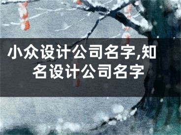 小众设计公司名字,知名设计公司名字