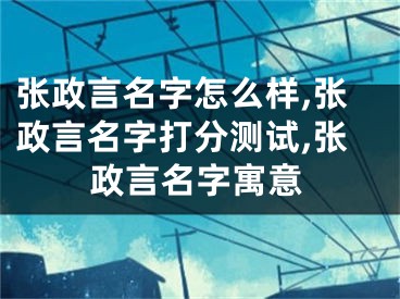 张政言名字怎么样,张政言名字打分测试,张政言名字寓意