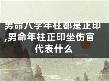 男命八字年柱都是正印,男命年柱正印坐伤官代表什么