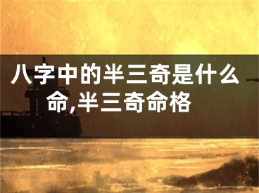 八字中的半三奇是什么命,半三奇命格
