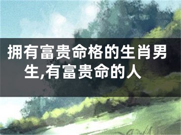 拥有富贵命格的生肖男生,有富贵命的人