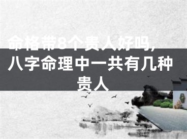 命格带8个贵人好吗,八字命理中一共有几种贵人