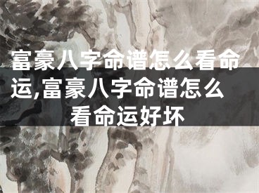 富豪八字命谱怎么看命运,富豪八字命谱怎么看命运好坏