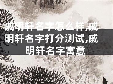 戚明轩名字怎么样,戚明轩名字打分测试,戚明轩名字寓意