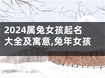 2024属兔女孩起名大全及寓意,兔年女孩