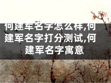 何建军名字怎么样,何建军名字打分测试,何建军名字寓意