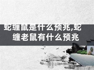 蛇缠鼠是什么预兆,蛇缠老鼠有什么预兆