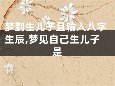 梦到生儿子且输入八字生辰,梦见自己生儿子是