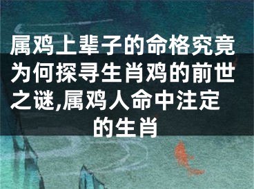 属鸡上辈子的命格究竟为何探寻生肖鸡的前世之谜,属鸡人命中注定的生肖