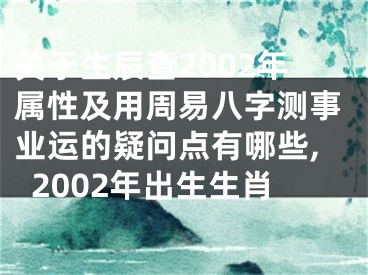 关于生辰查2002年属性及用周易八字测事业运的疑问点有哪些,2002年出生生肖