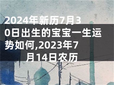 2024年新历7月30日出生的宝宝一生运势如何,2023年7月14日农历