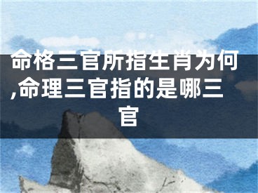 命格三官所指生肖为何,命理三官指的是哪三官