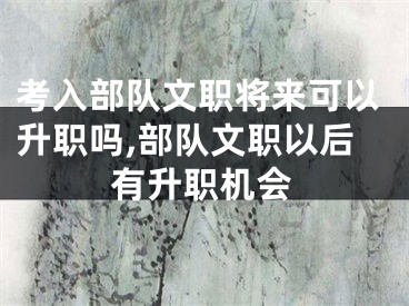 考入部队文职将来可以升职吗,部队文职以后有升职机会